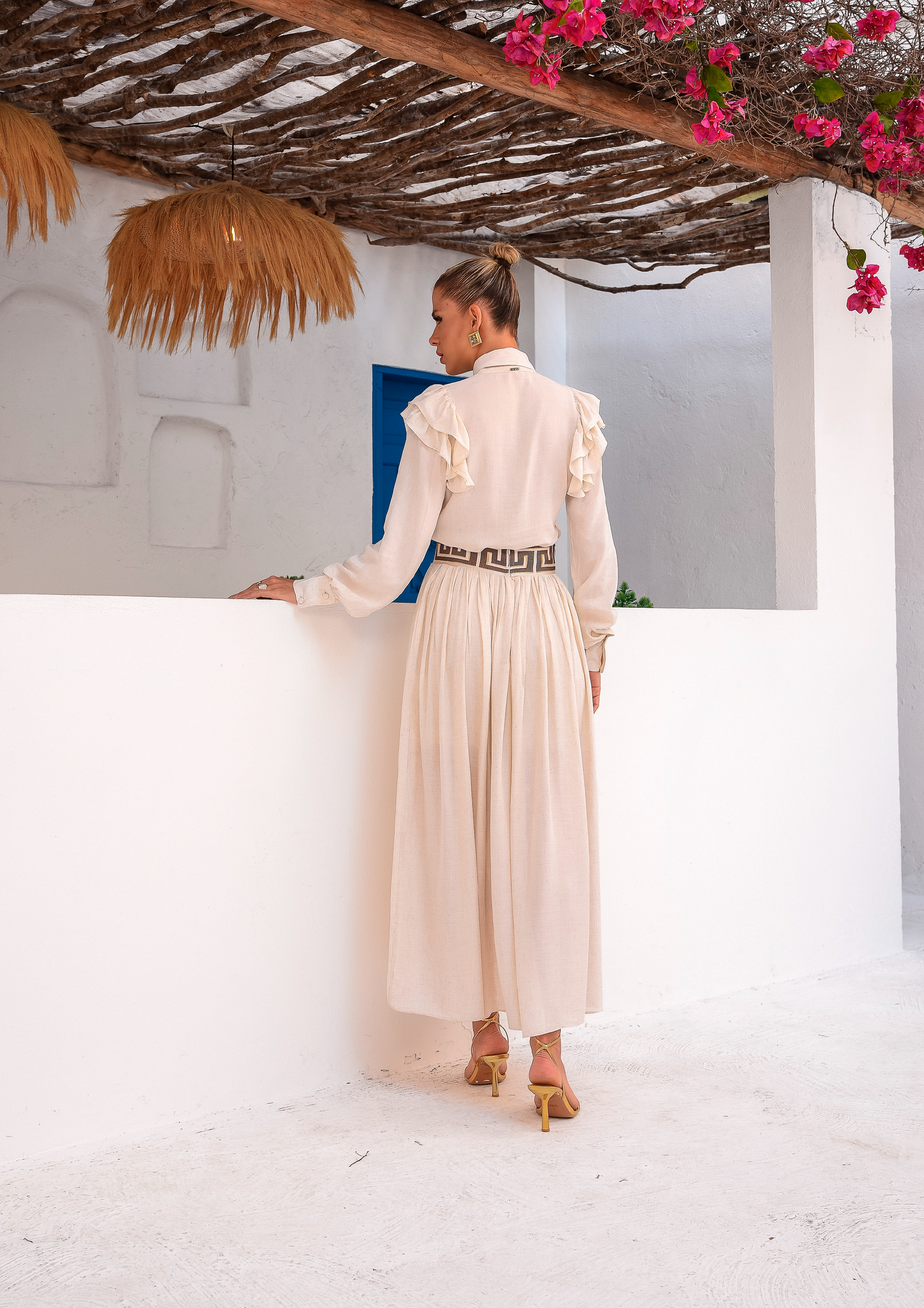 Istanbull Linen Ruffle Shirt