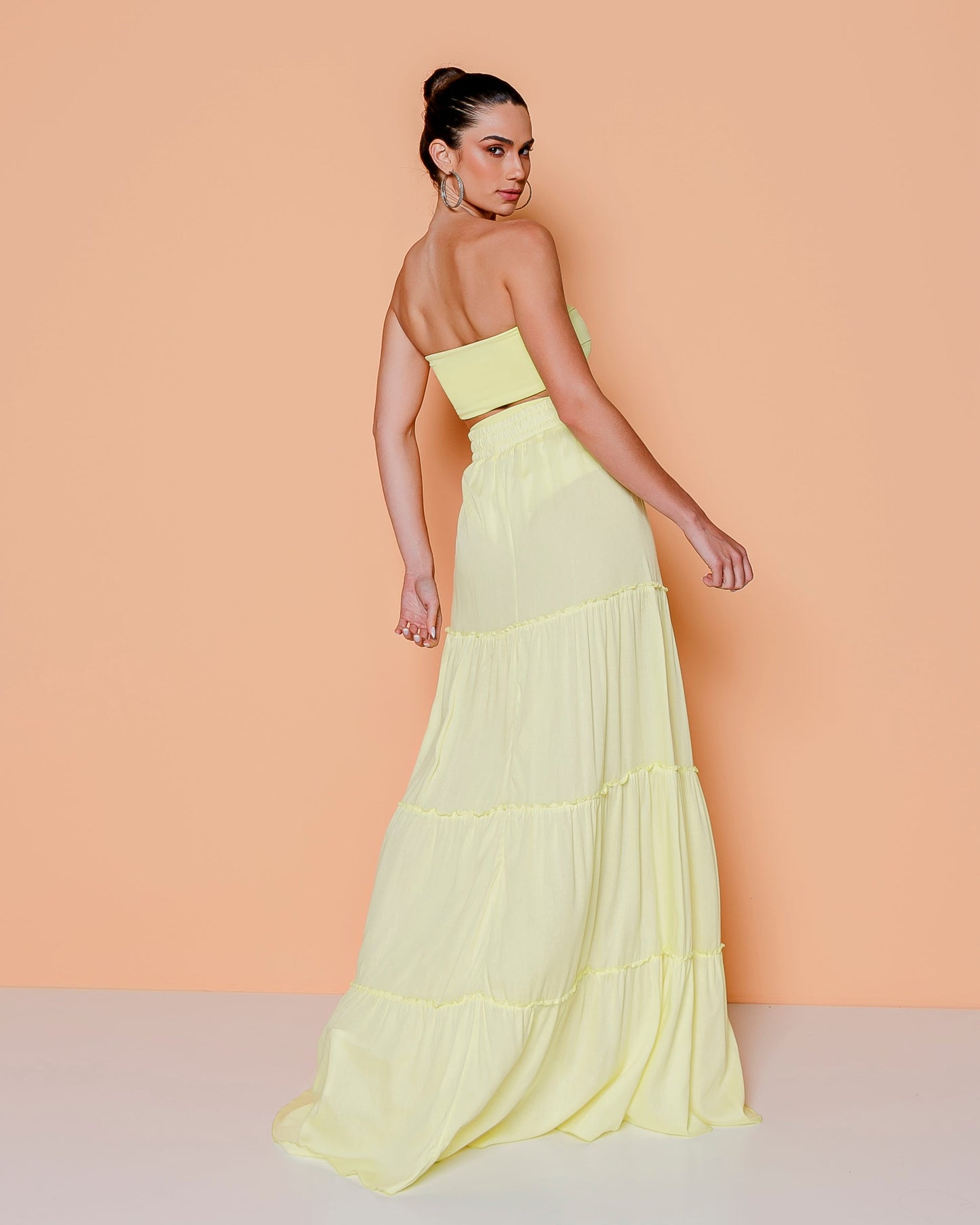 Lime Green Layered Skirt