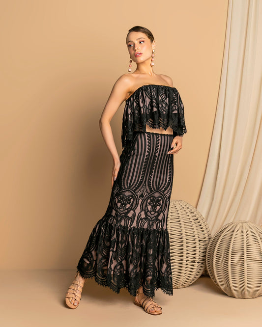 Giupure Lace Strapless Top