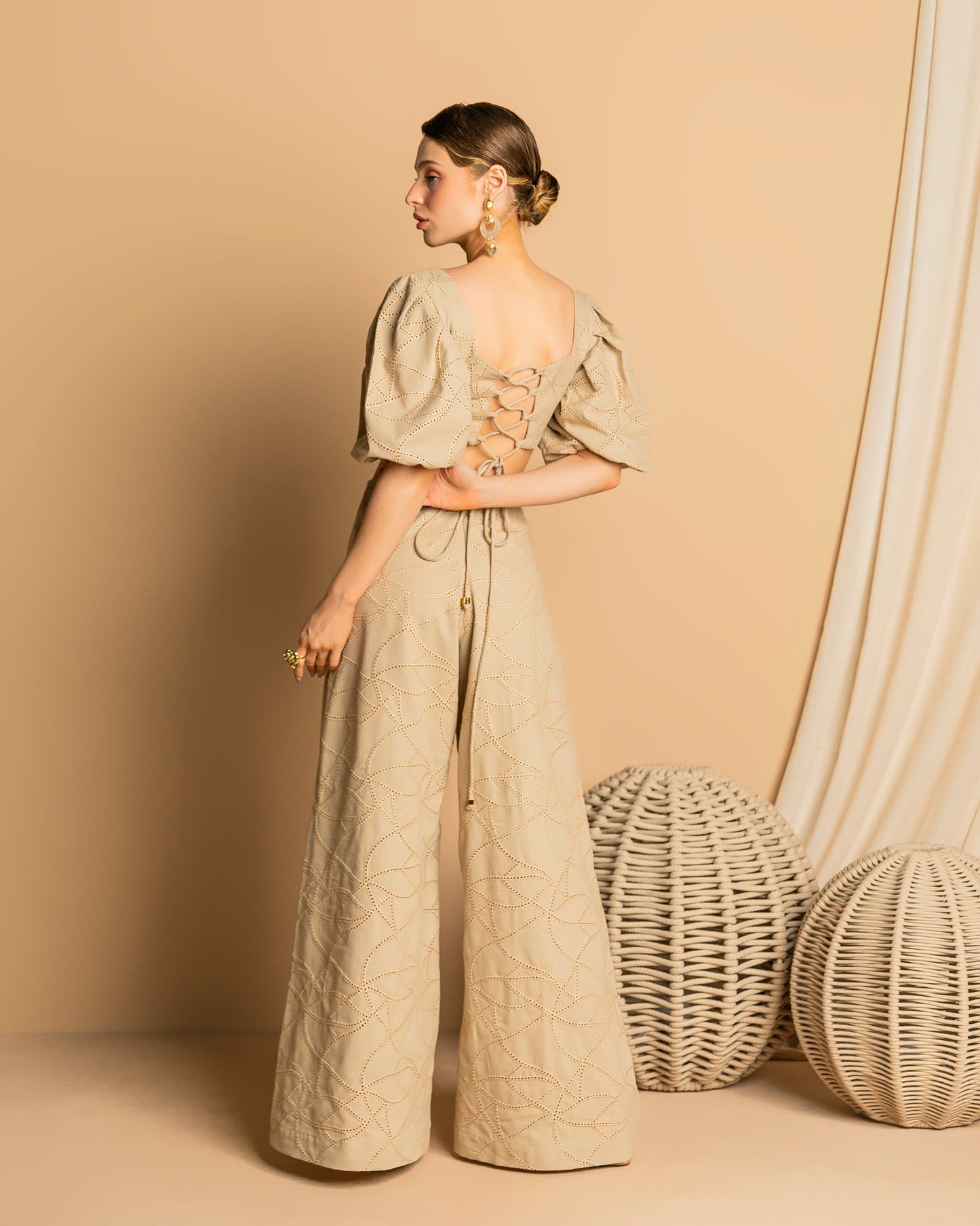 Russian linen  Wide-Leg Pants