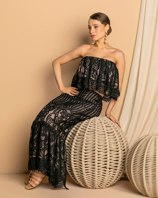 Giupure Lace Strapless Top